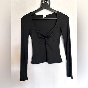 Aritzia Sunday Best Maverick Corset Long Sleeve Top Black XS